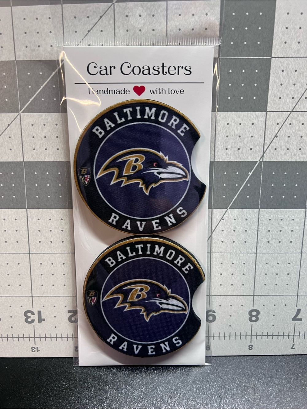 Baltimore Ravens Car Coaster Set